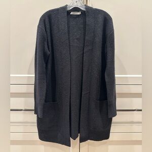 Vince 100% Cashmere Open Front Black Cardigan